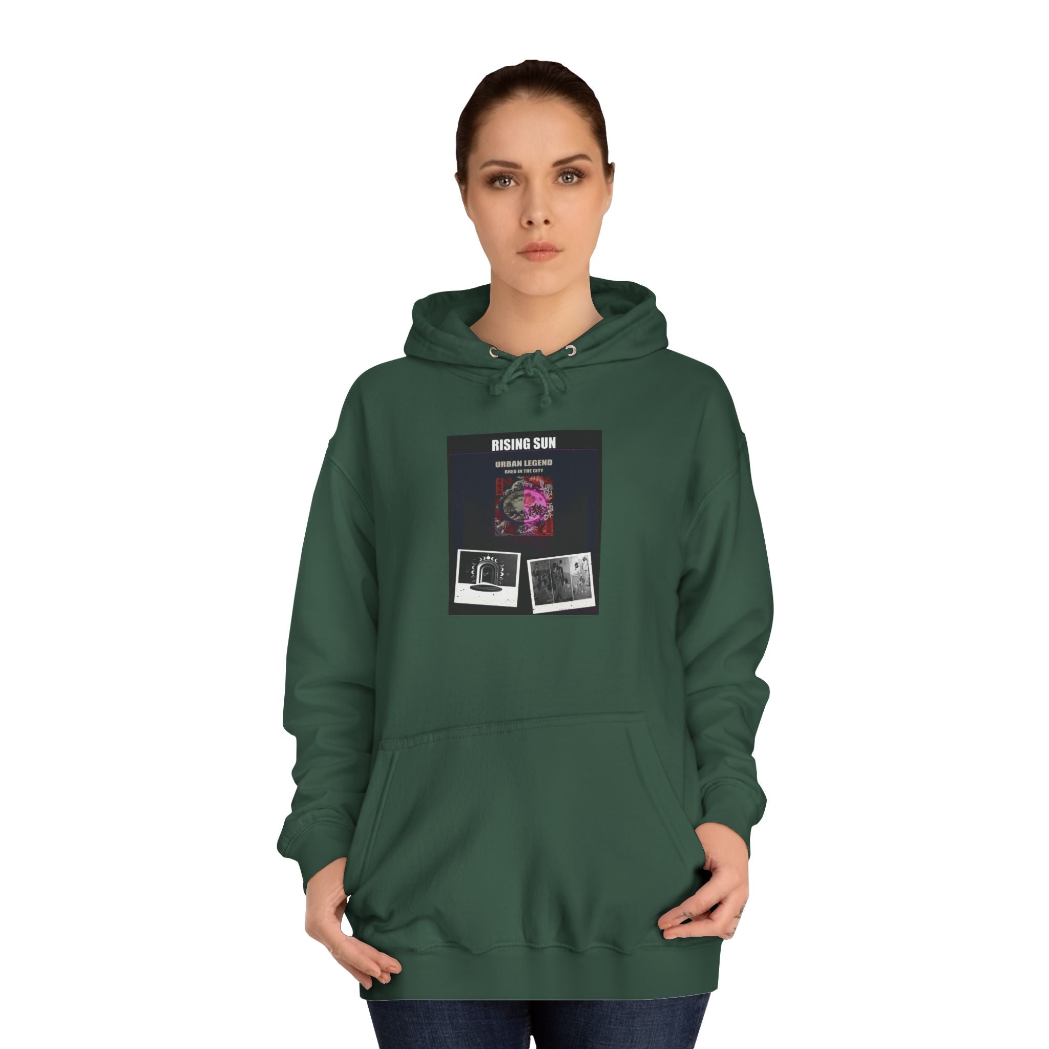 RISING SUN Magenta Night Poster Collage Hoodie