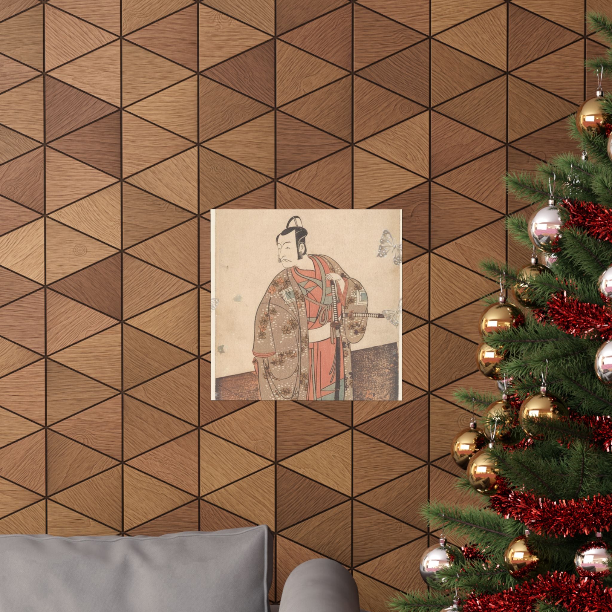 Ecommerce Main — The Actor Ichikawa Danjuro V Standing Inside Of A House And In Front Of An Engaw — Matte Poster