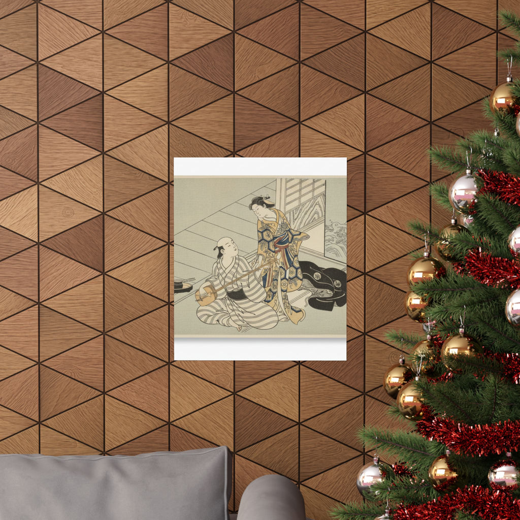Ecommerce Main — Lady Interrupting Her Lover, Who Is Playing The Shamisen — Matte Poster