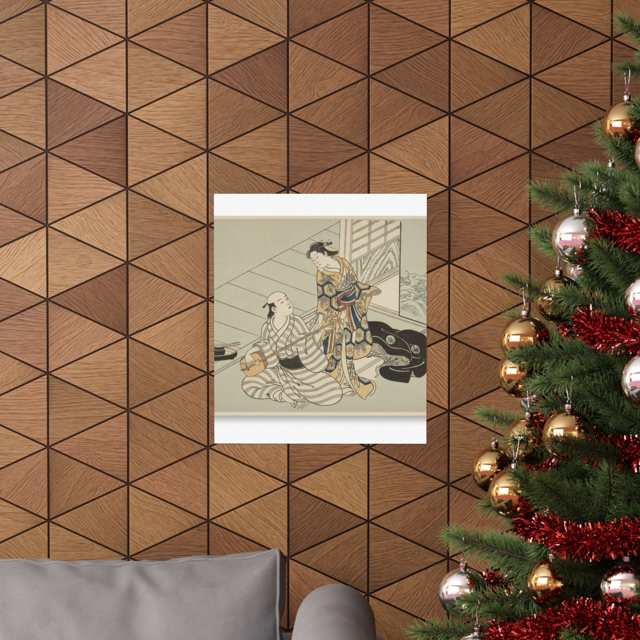 Ecommerce Main — Lady Interrupting Her Lover, Who Is Playing The Shamisen — Matte Poster