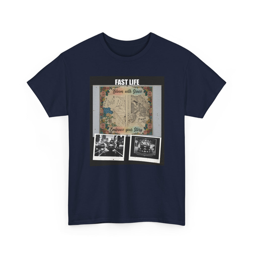 FAST LIFE Vintage Floral Collage Poster Graphic Tee