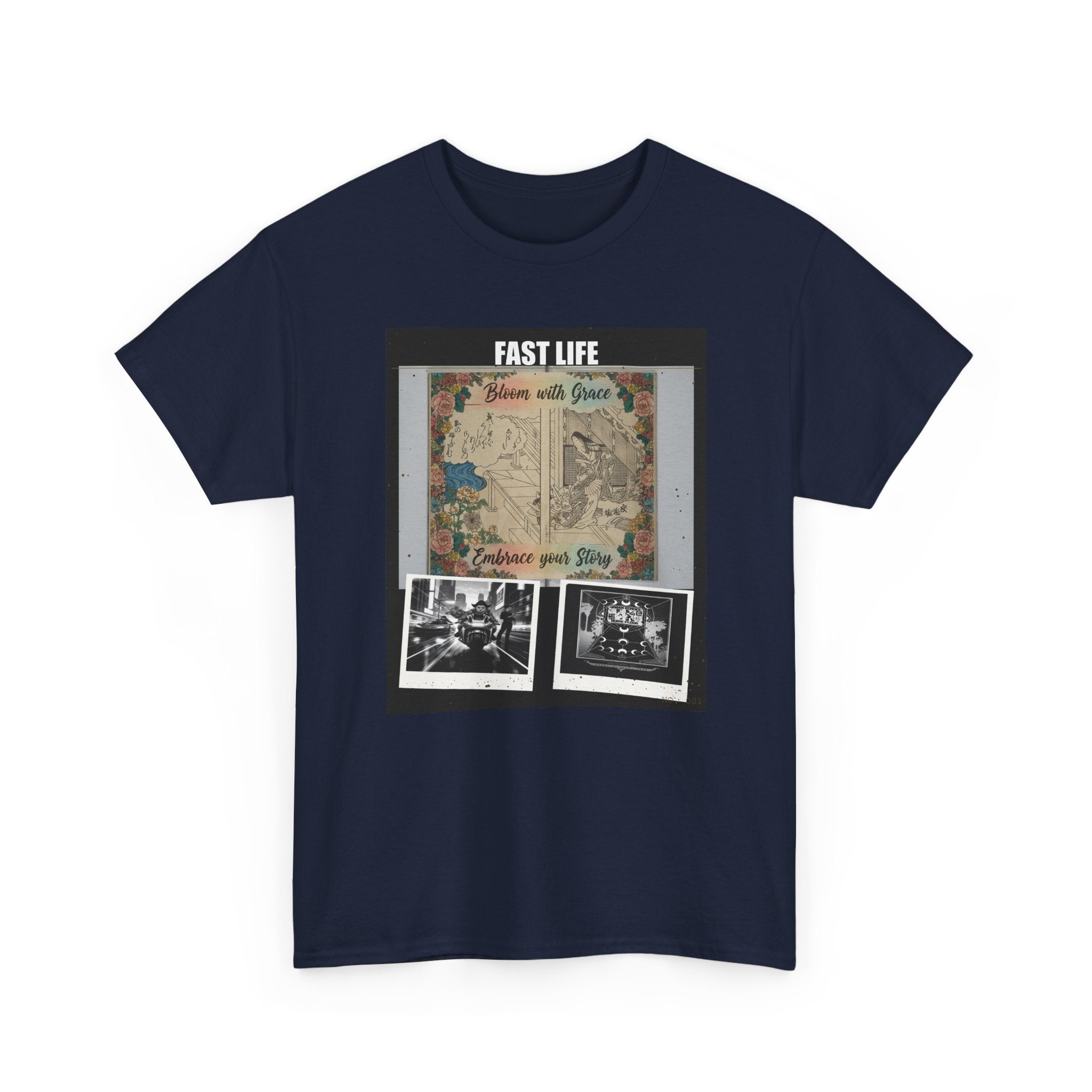 FAST LIFE Vintage Floral Collage Poster Graphic Tee