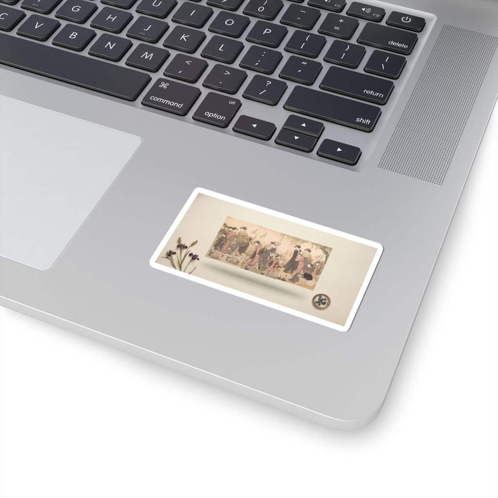 Product Marketing — Courtesans In An Iris Garden — Kiss-Cut Sticker