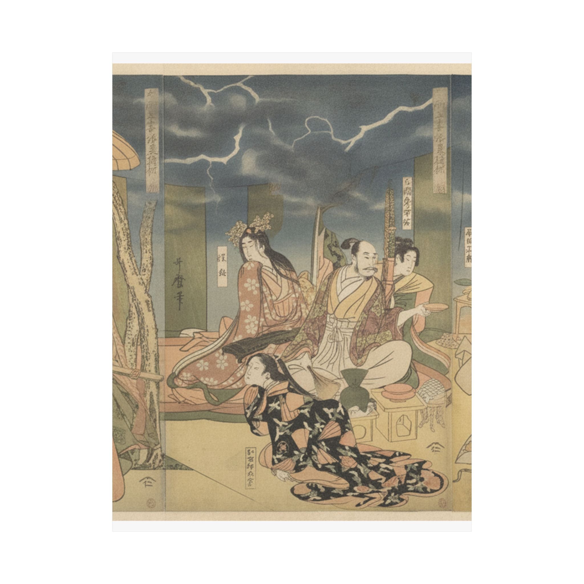 Dramatic Storm — A View Of The Pleasures Of The Taiko And His Five Wives At Rakutō — Matte Poster