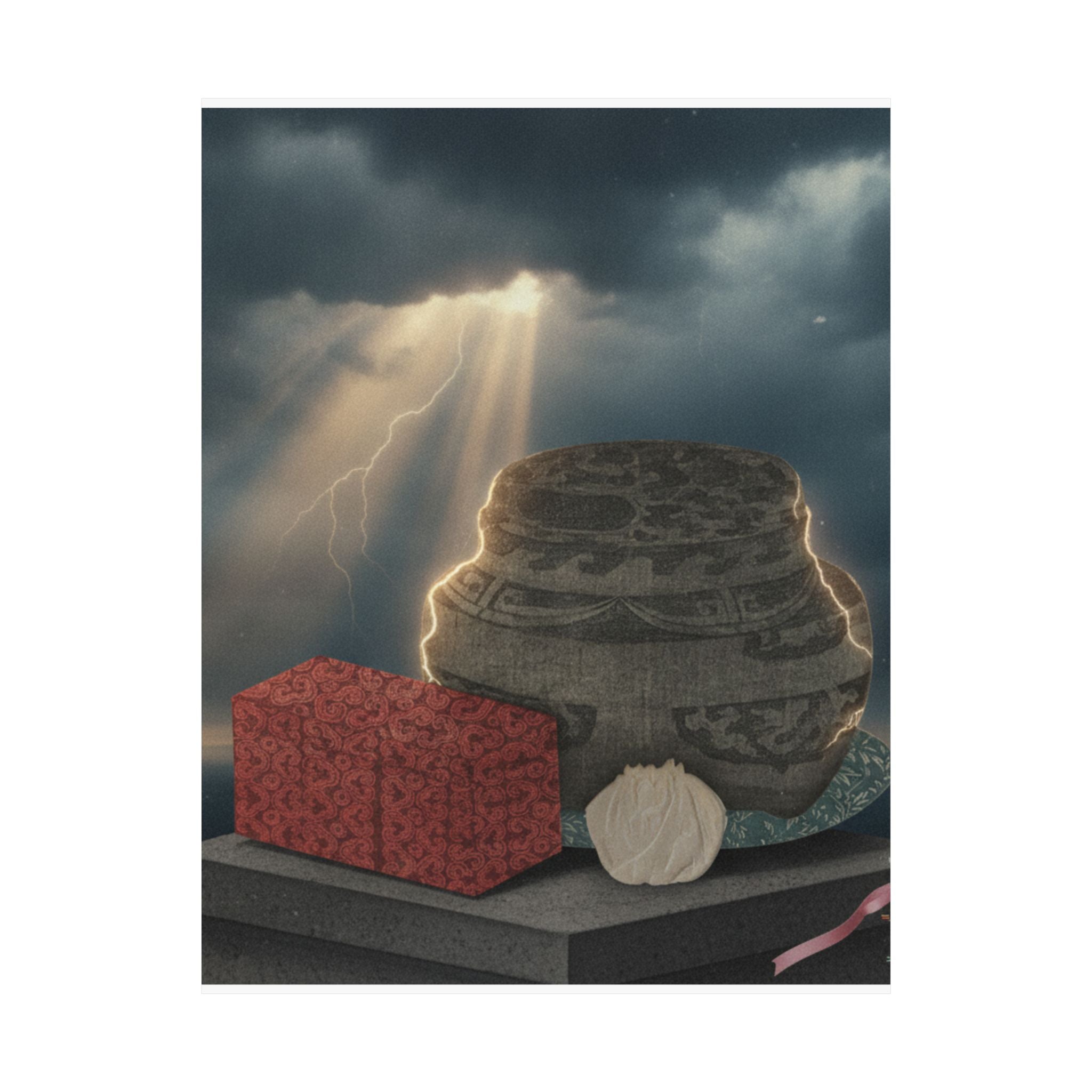 Dramatic Storm — Fire-Holder And Tea-Box — Matte Poster