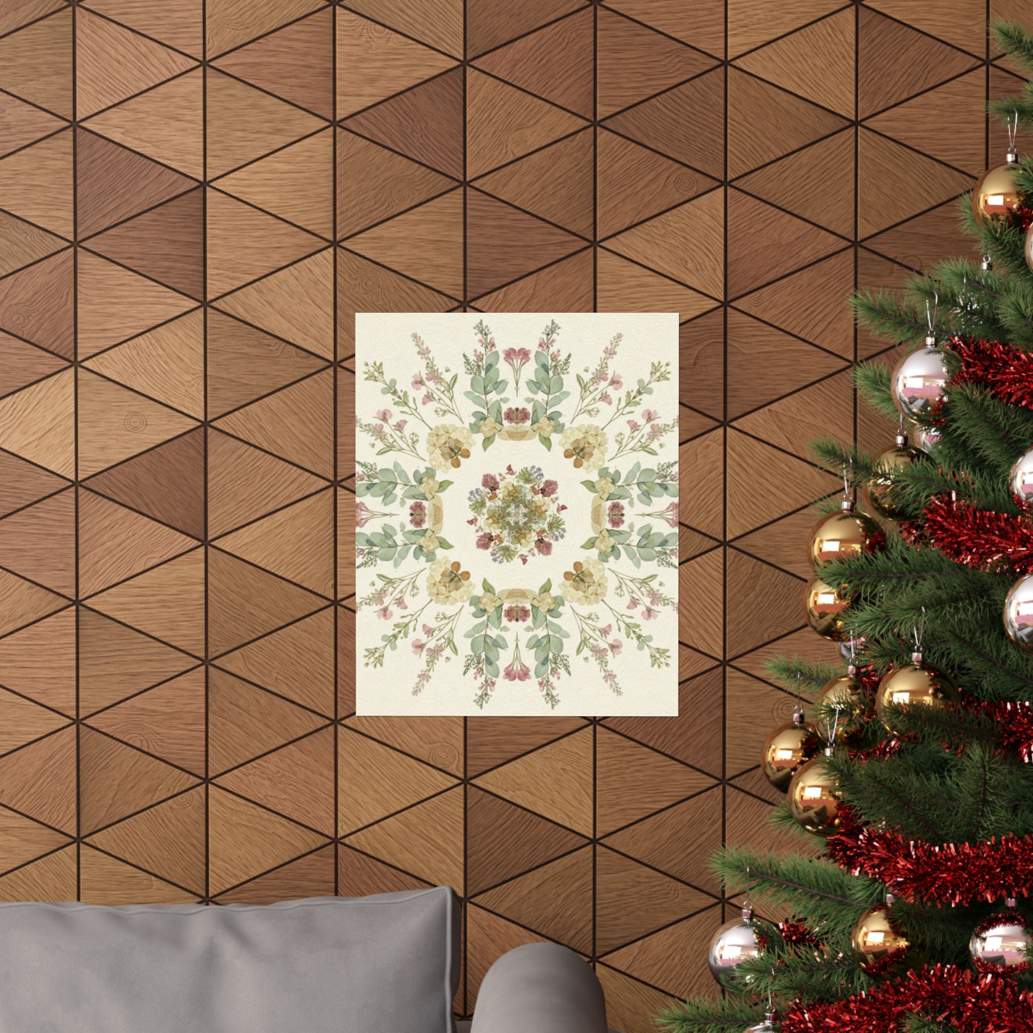 Pressed Wildflower Symmetry Cottagecore Botanical Poster