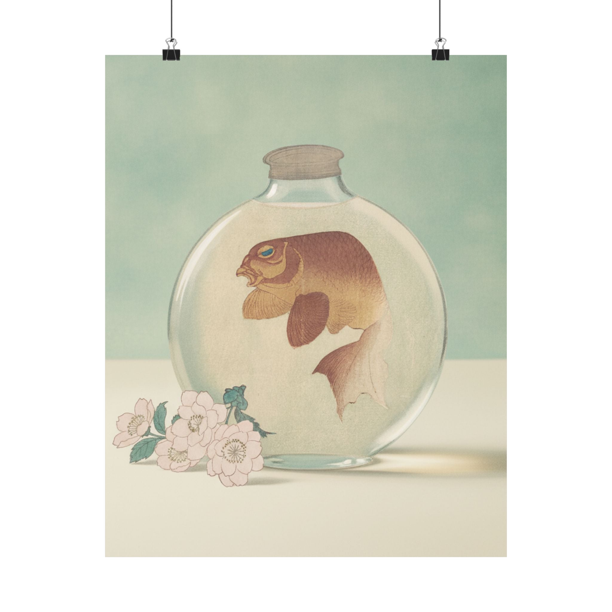 Product Marketing — Gold-Fish In A Glass Bottle — Matte Poster
