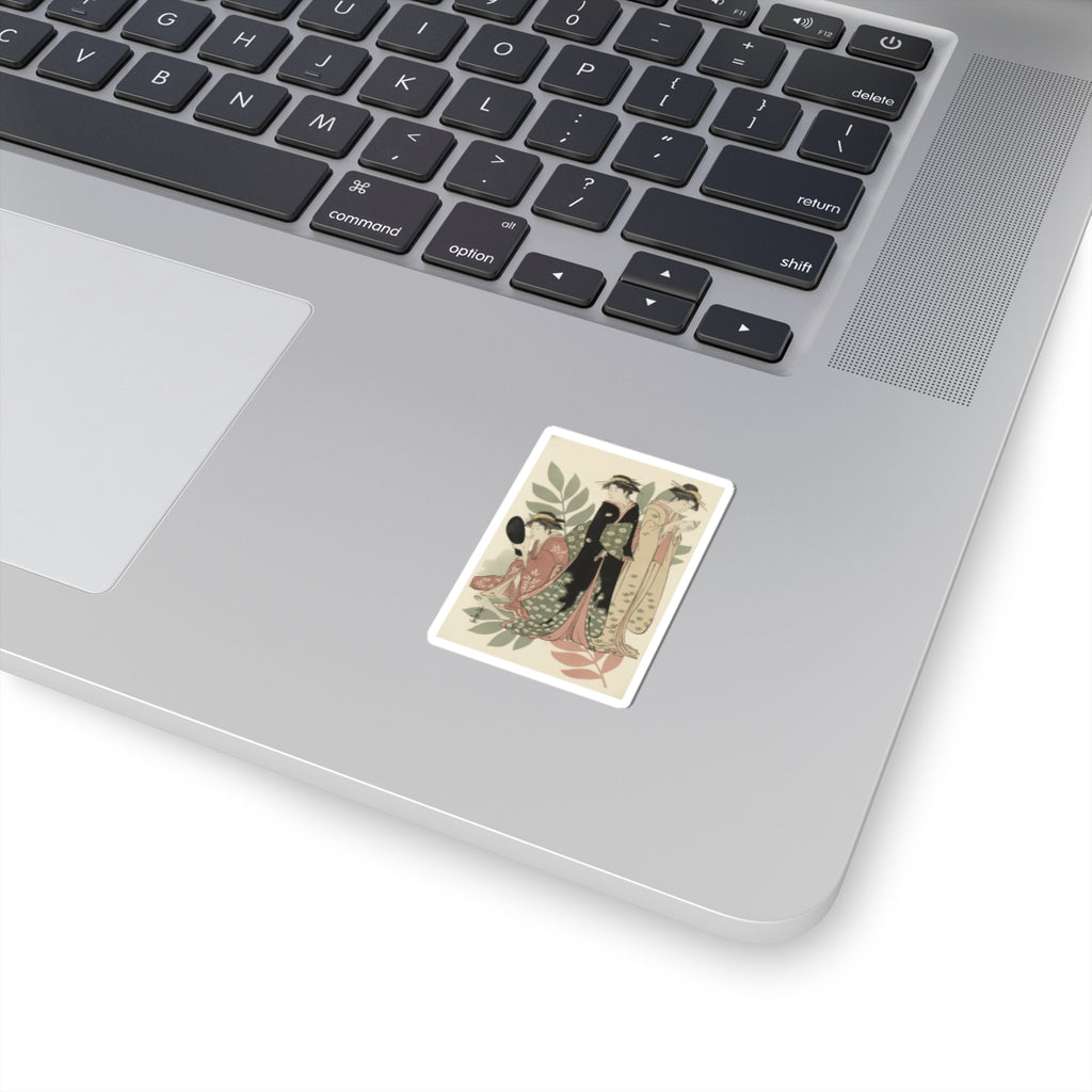 Botanical — Three Geishas Of Tachibana Street In Their Room — Kiss-Cut Sticker