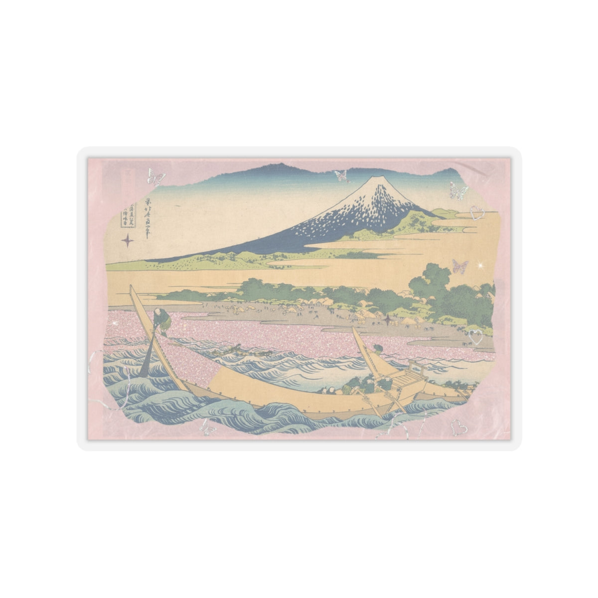Scenic Nature — Tago Bay Near Ejiri On The Tōkaidō (Tōkaidō Ejiri Tago No Ura Ryaku Zu), From Th — Kiss-Cut Sticker