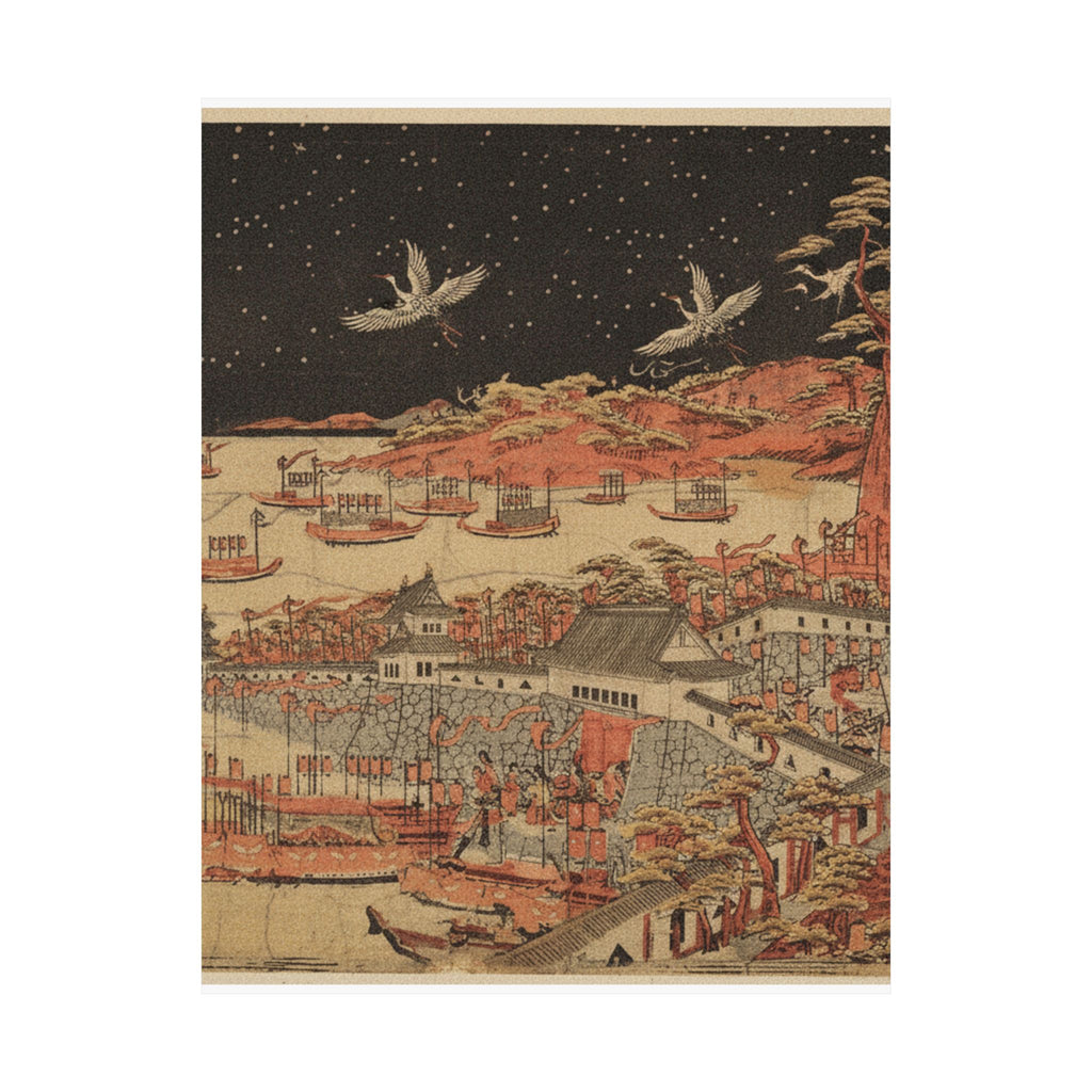 Japanese Street — Battle Of Ichi–No–Tani, March 21, 1184 — Matte Poster