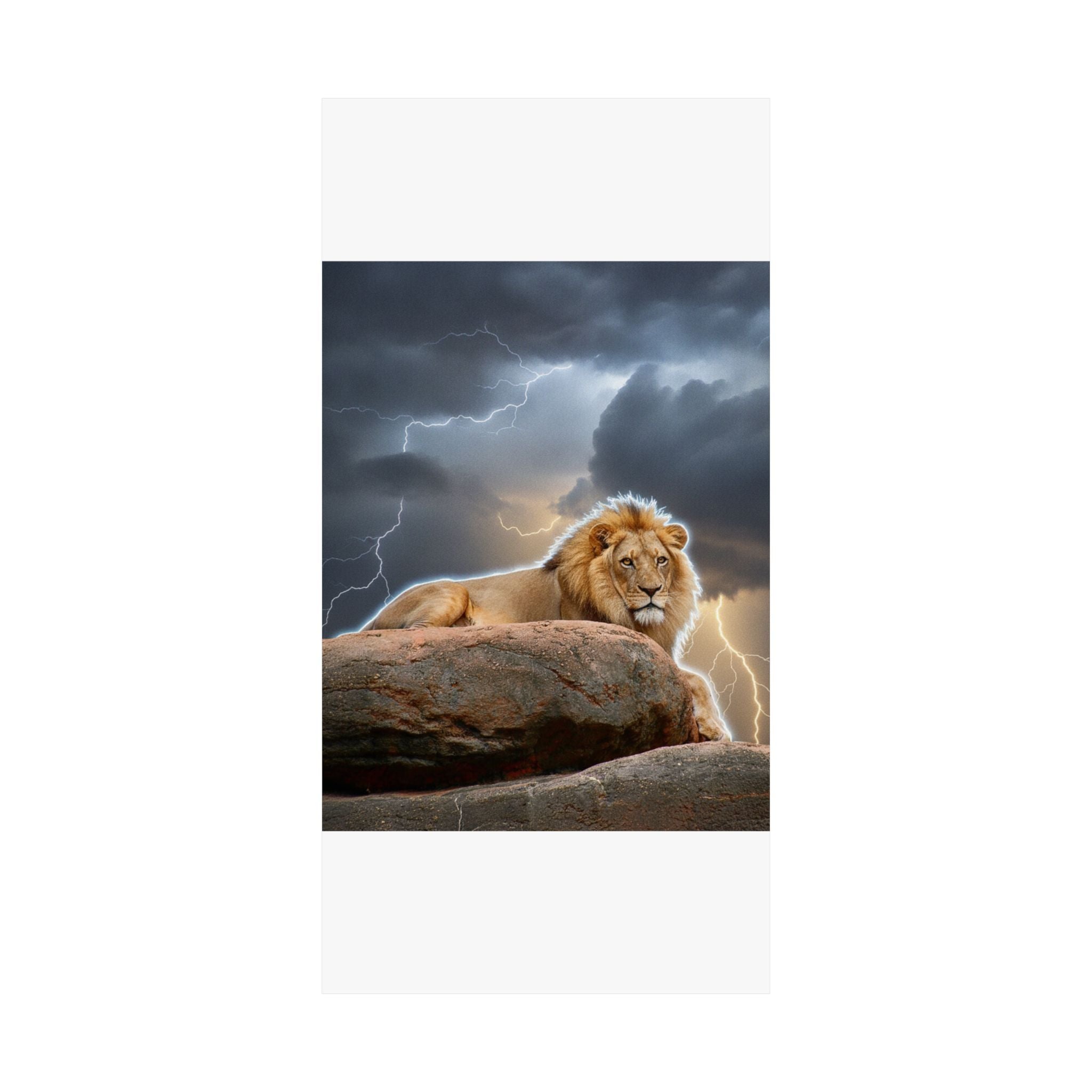Dramatic Storm — Lion — Matte Poster