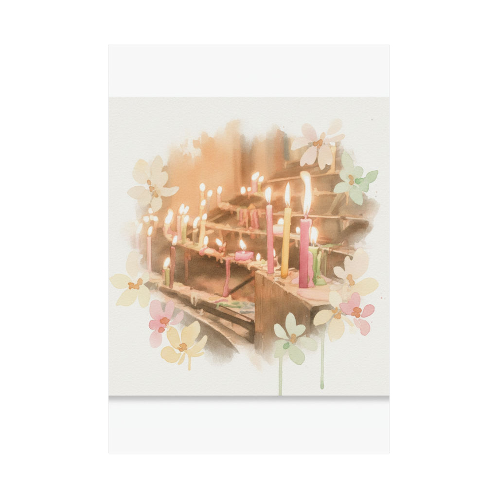 Watercolor — Candle — Matte Poster