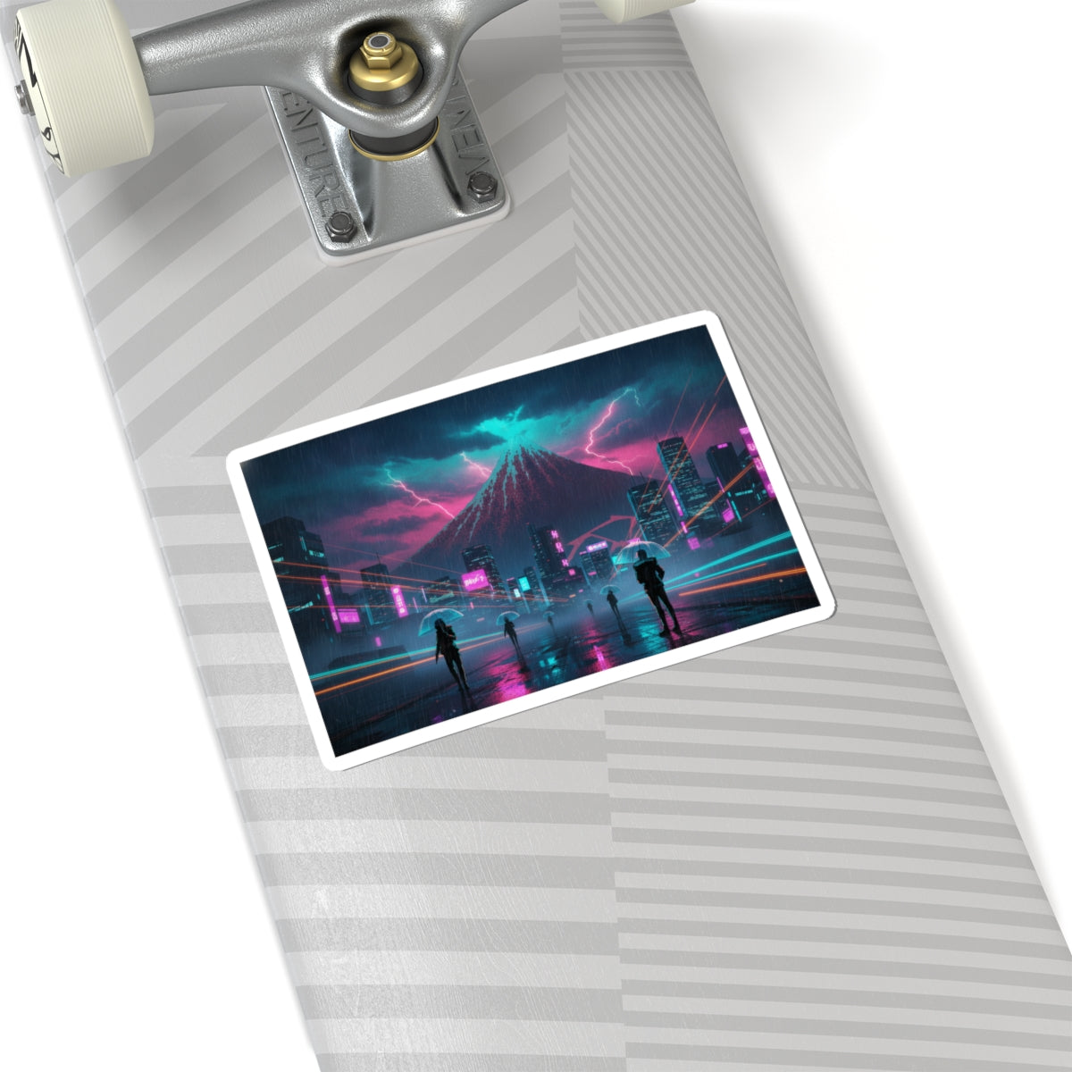 Neon Noir — Storm Below Mount Fuji (Sanka No Haku U), From The Series Thirty-Six Views Of Mo — Kiss-Cut Sticker
