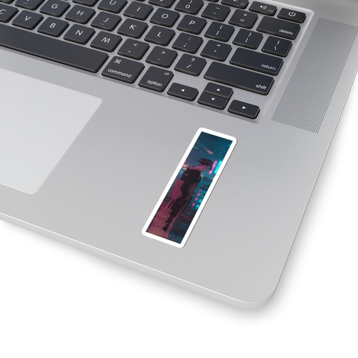 Neon Noir — Young Lady By The Shore — Kiss-Cut Sticker