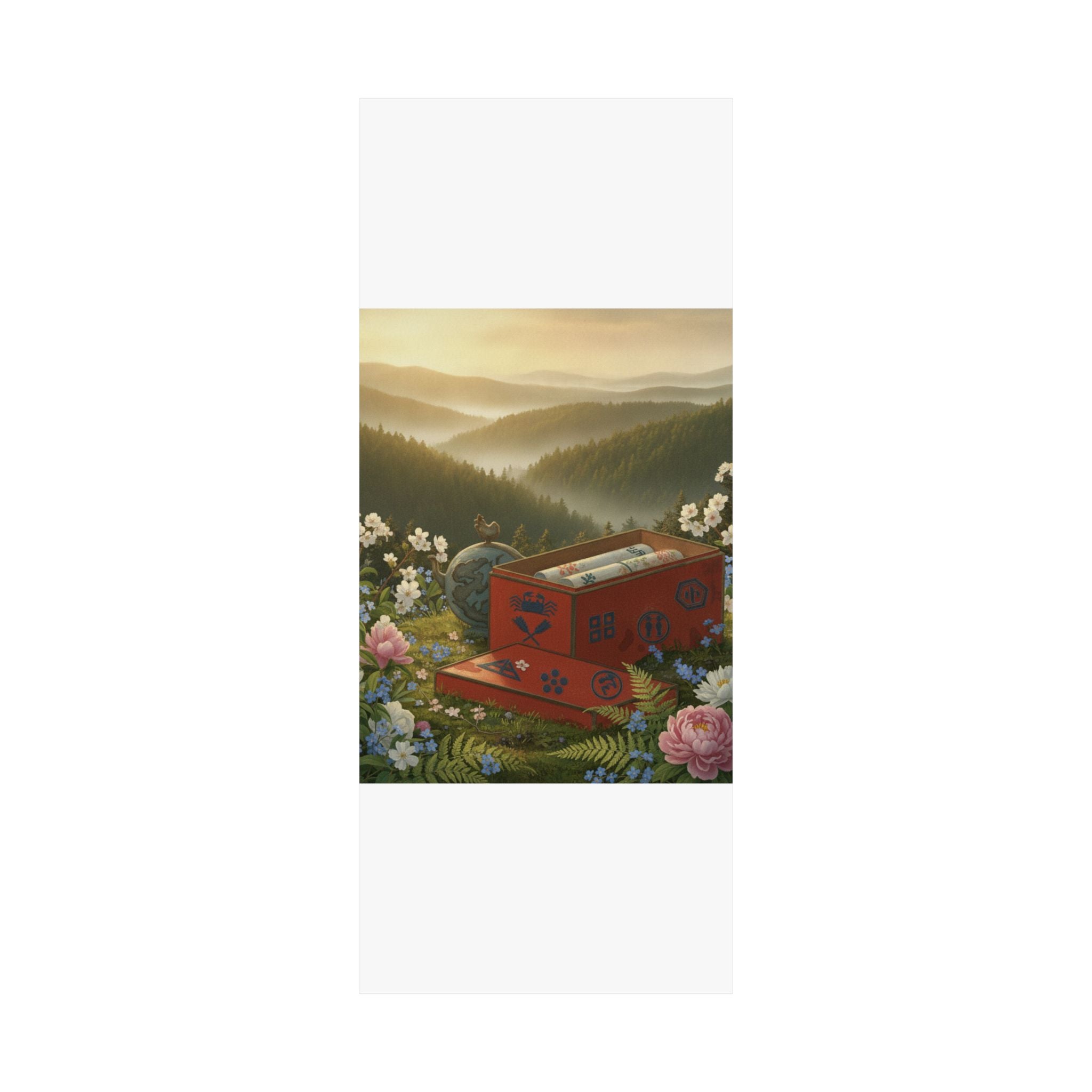 Scenic Nature — Red Lacquer Box And Water-Pot — Matte Poster