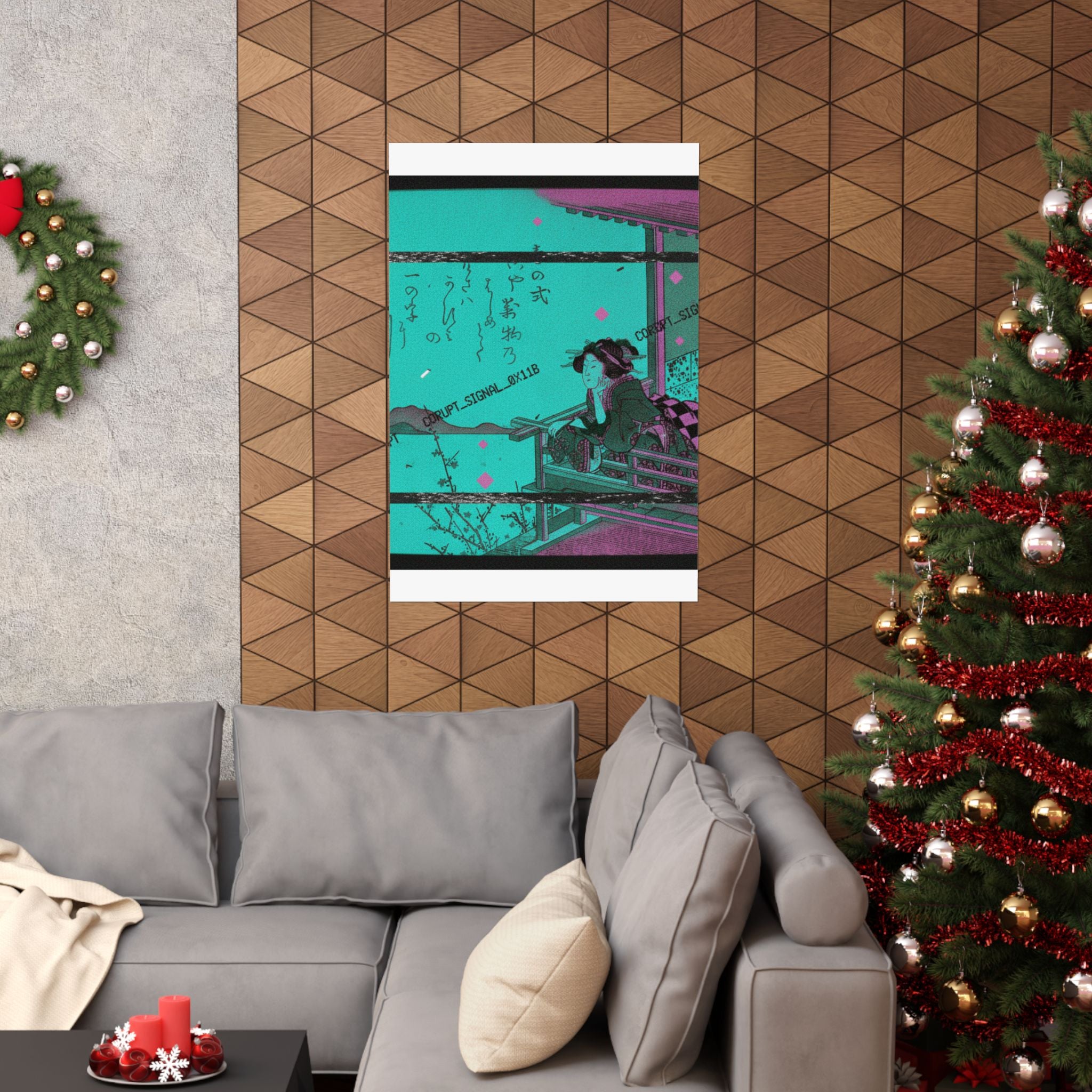 Glitch Culture — Courtesan Leaning On The Railing Of A Veranda — Matte Poster