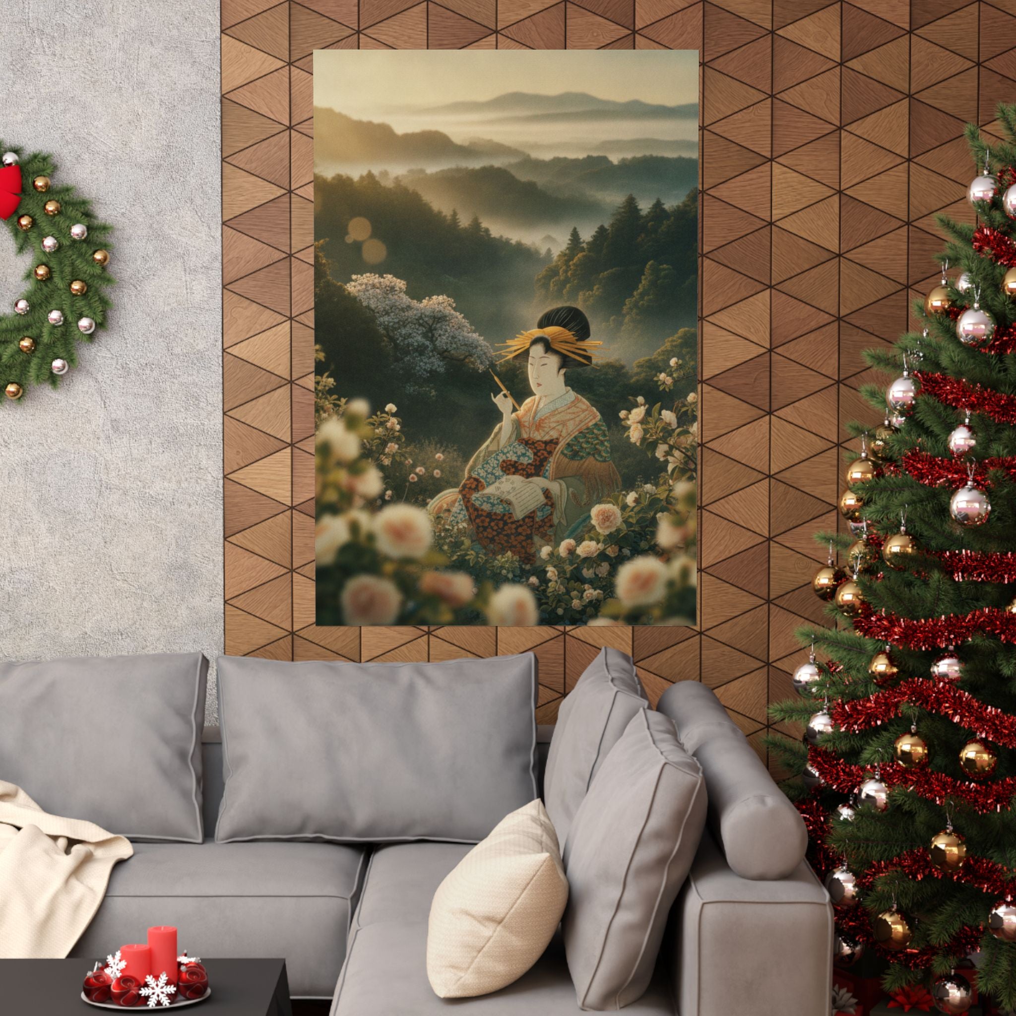 Scenic Nature — Courtesan With Book And Hair-Pin — Matte Poster