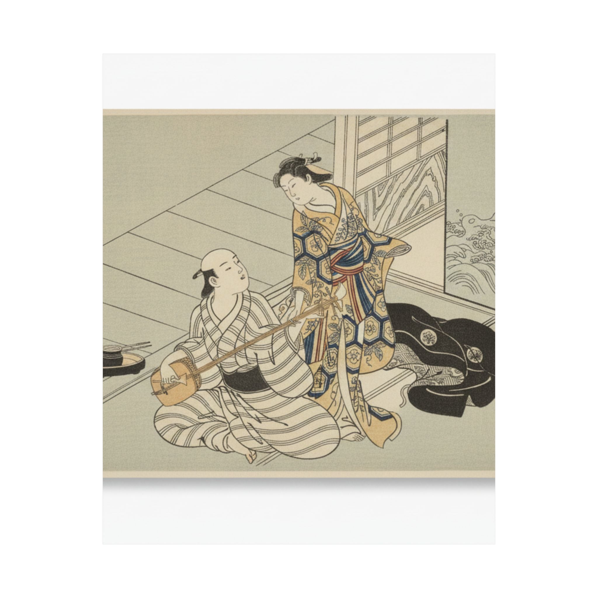 Ecommerce Main — Lady Interrupting Her Lover, Who Is Playing The Shamisen — Matte Poster