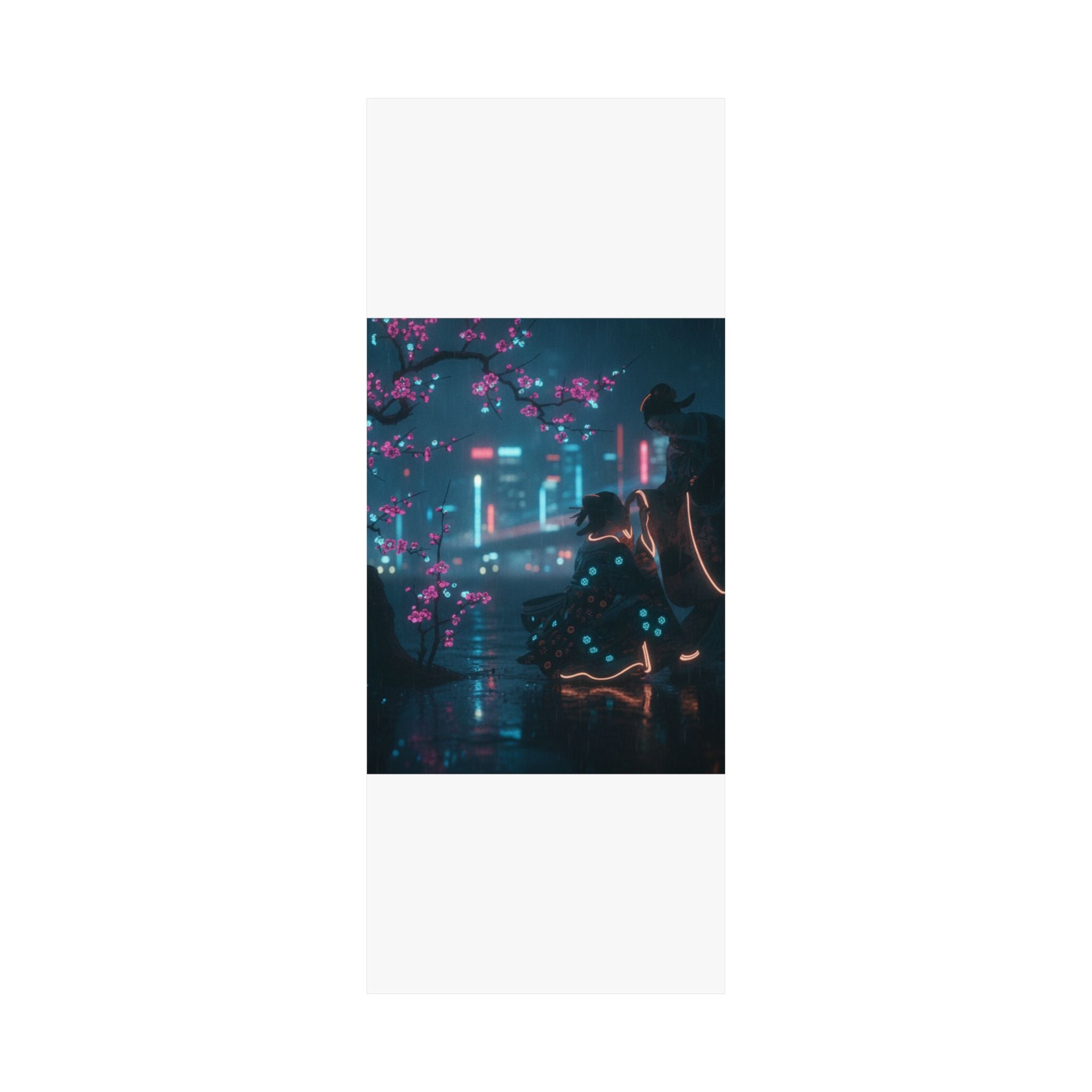 Neon Noir — Two Girls Under Plum Tree — Matte Poster