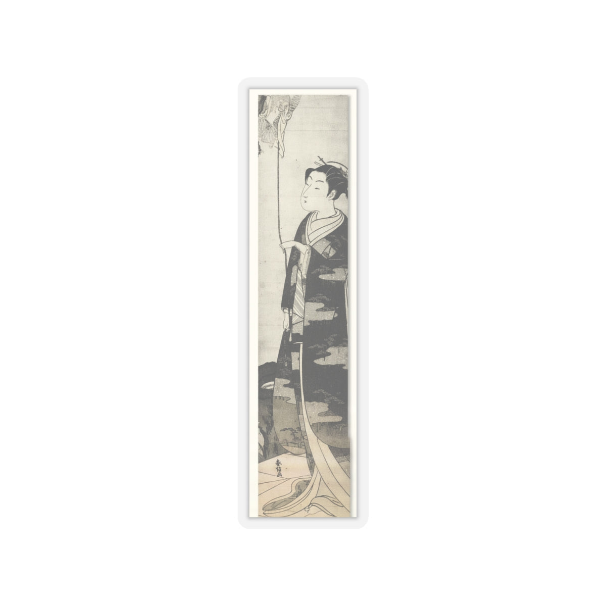 Ecommerce Main — A Woman Playing With A Monkey Which Has Climbed A Tree — Kiss-Cut Sticker