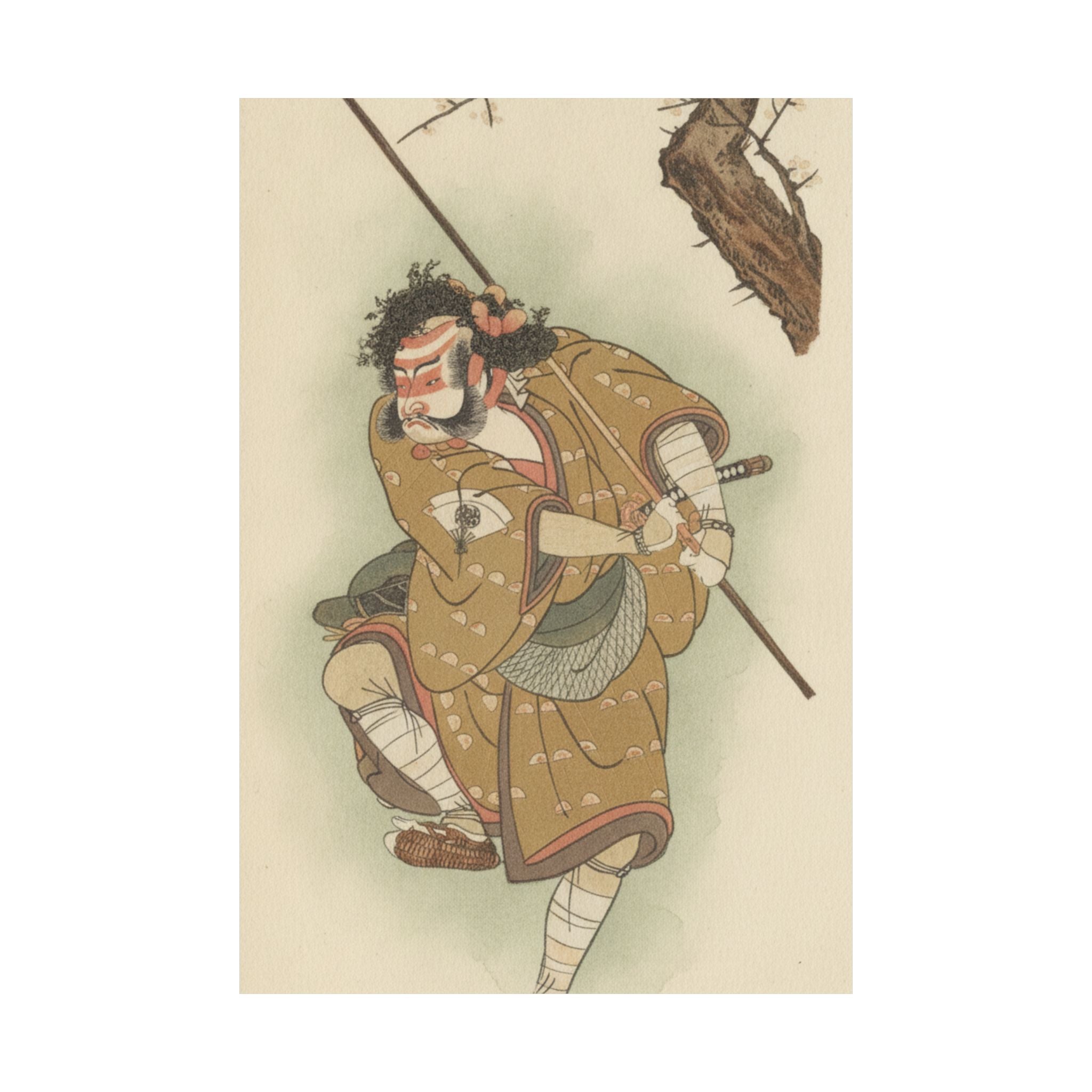 Botanical — Onoe Matsusuke In The Role Of Asahina In "Edo No Haru Meisho Soga" — Matte Poster