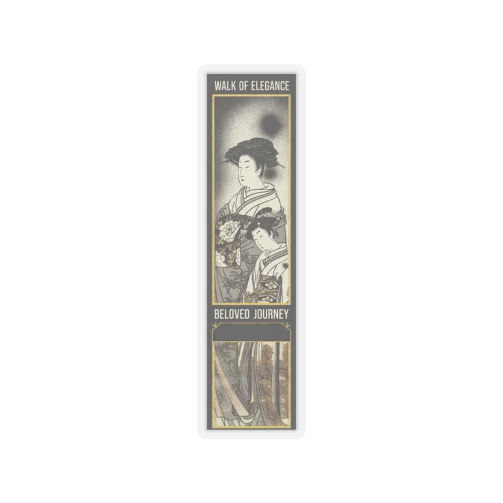 Streetwear Collage — Oiran And Attendant Out For A Stroll — Kiss-Cut Sticker