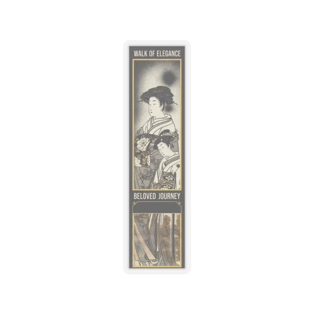 Streetwear Collage — Oiran And Attendant Out For A Stroll — Kiss-Cut Sticker