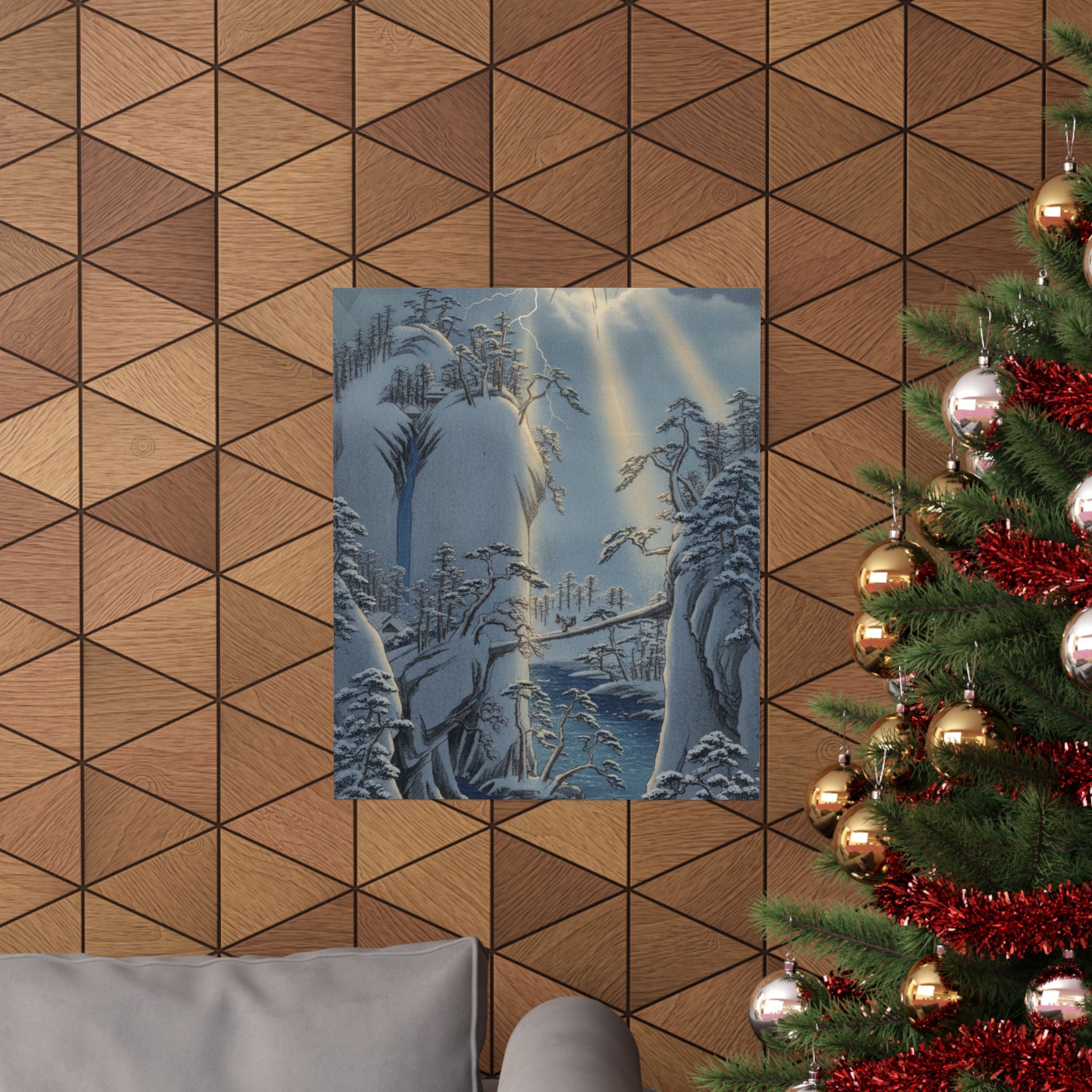 Dramatic Storm — River Gorge In Snow — Matte Poster