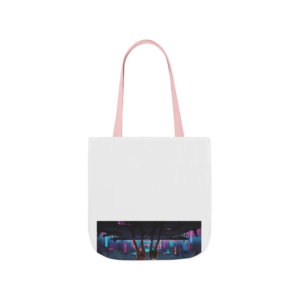Anime Girls Under Lightning Storm Canvas Tote Bag