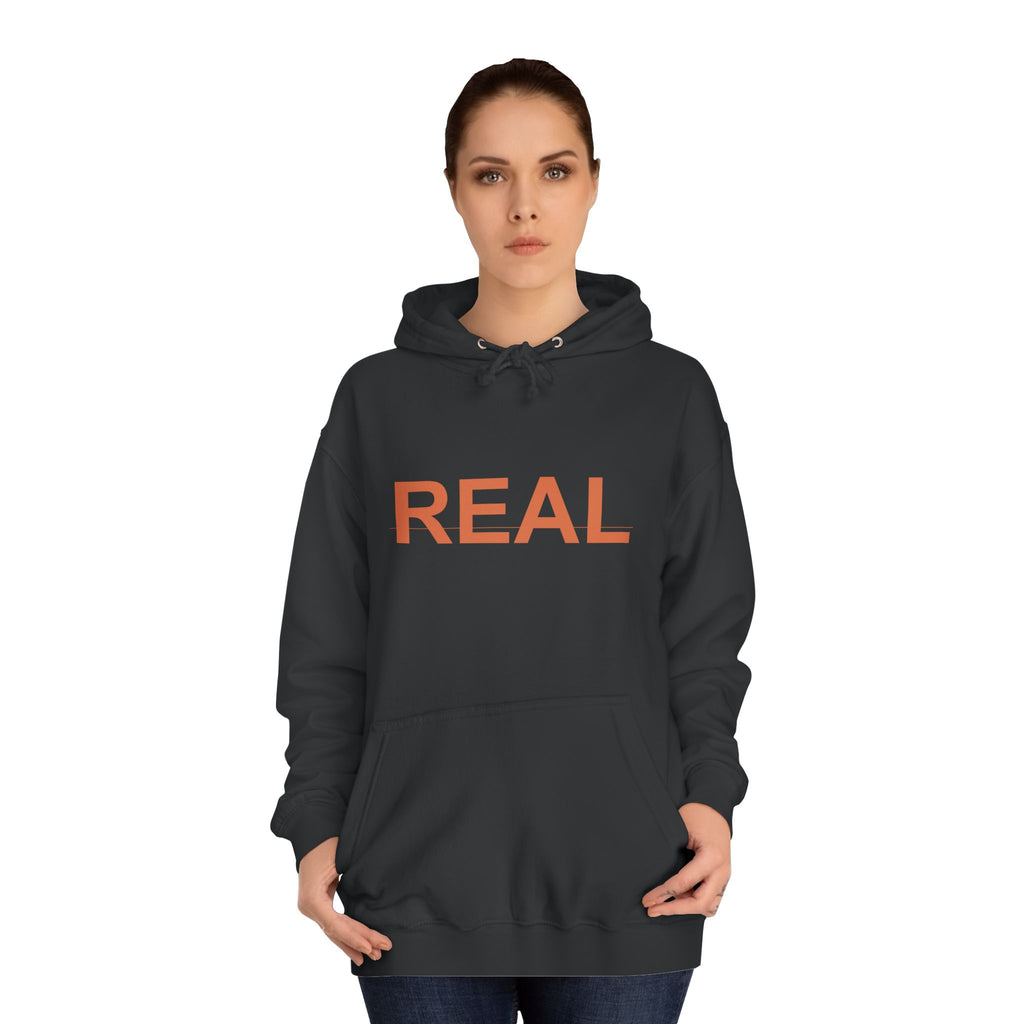 REAL Bold Burnt-Orange Minimal Typography Hoodie
