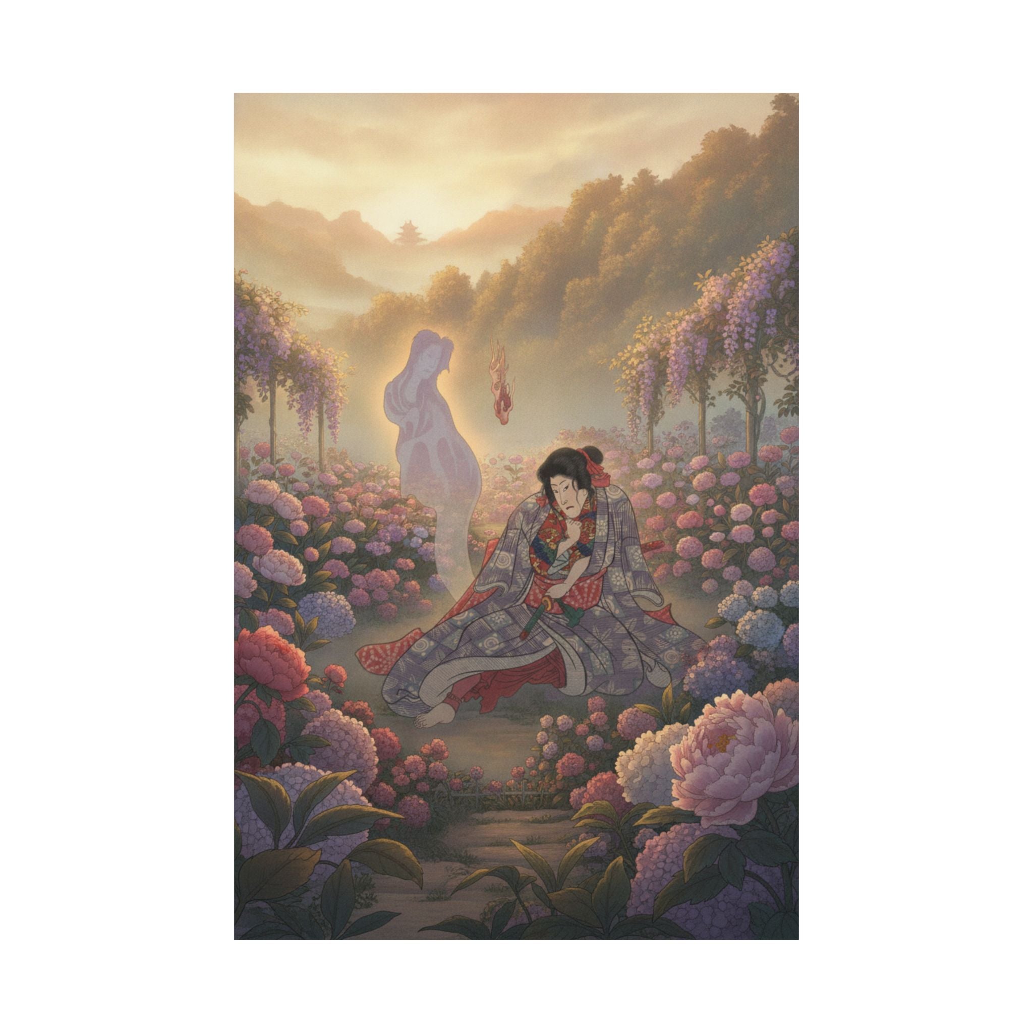 Scenic Nature — Toriyama Akinari Terutada With Ghost; (The Lavender Chapter) — Matte Poster