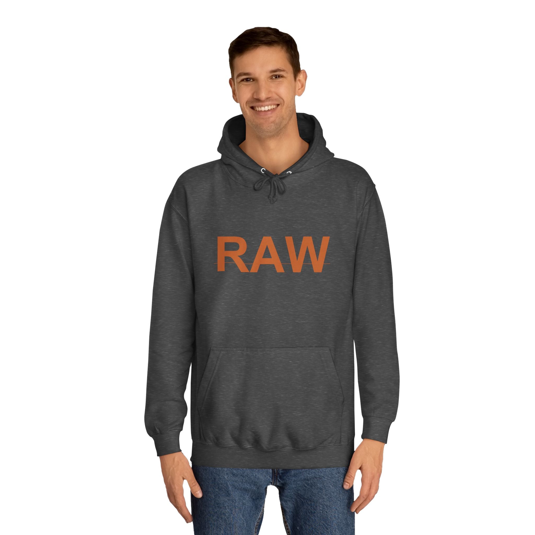 RAW Rust Block Letter Statement Pullover Hoodie