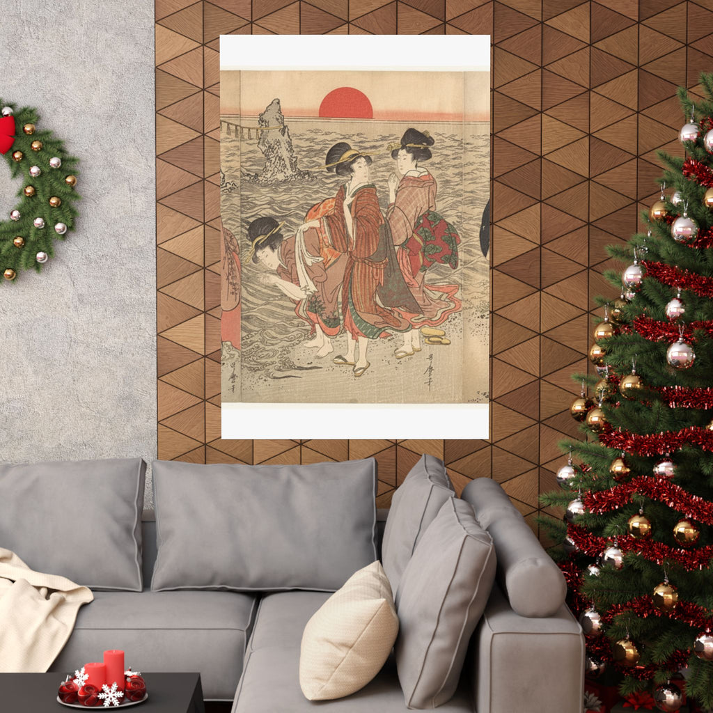 Ecommerce Main — Women Worshipping The Rising Sun Between The Twin Rocks At Ise — Matte Poster