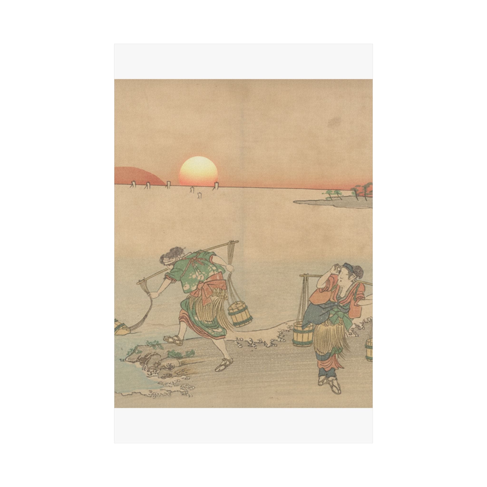 Scenic Nature — Three Water Carriers At The Shore — Matte Poster