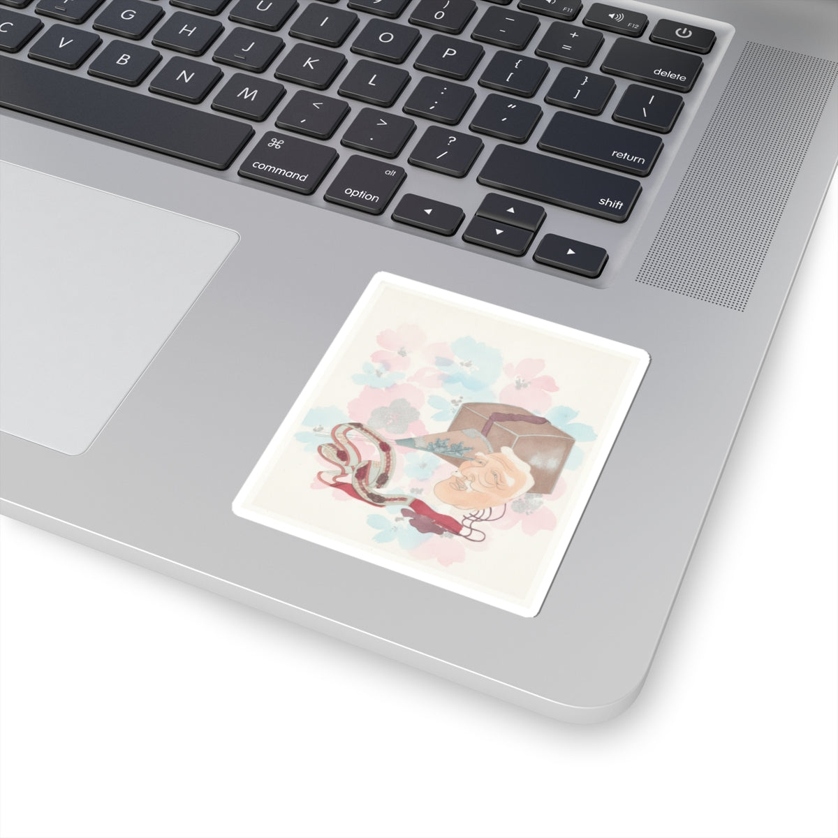 Watercolor — Mask And Other Objects For The Noh Dance — Kiss-Cut Sticker