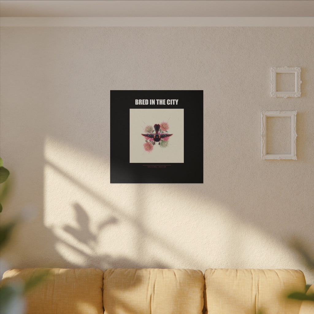 BRED IN THE CITY Flying Bird & Roses Matte Canvas