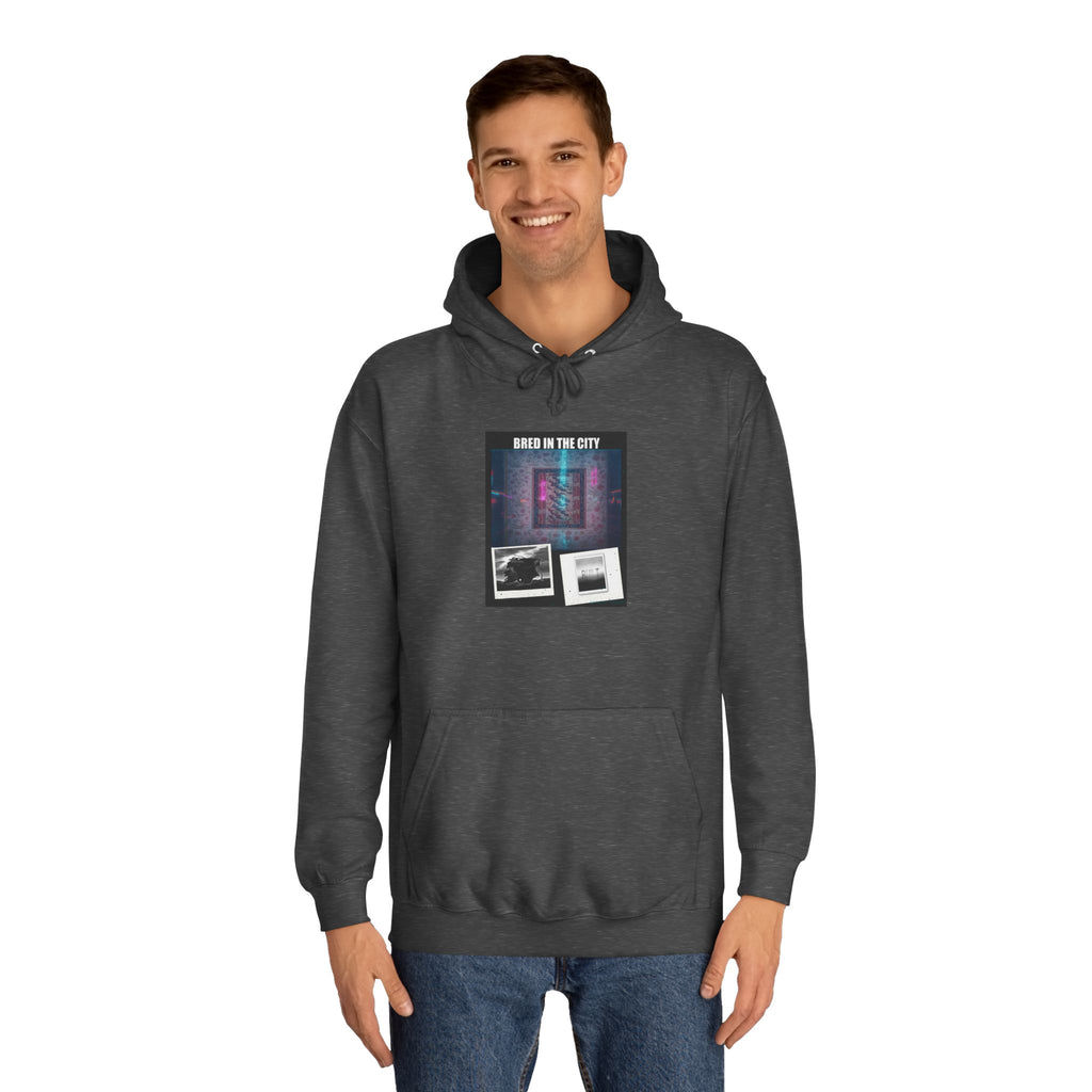 BRED IN THE CITY Purple Neon Collage Hoodie