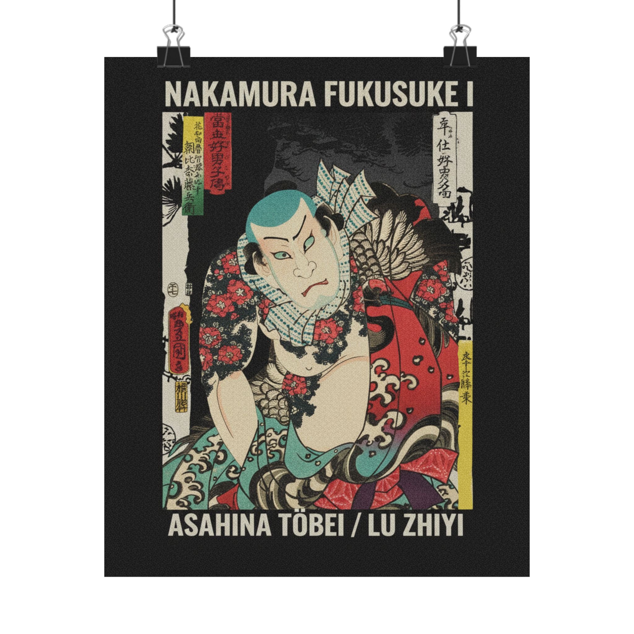 Streetwear Collage — The Actor Nakamura Fukusuke I As Asahina Tōbei, Likened To Lu Zhishen The Tattoo — Matte Poster
