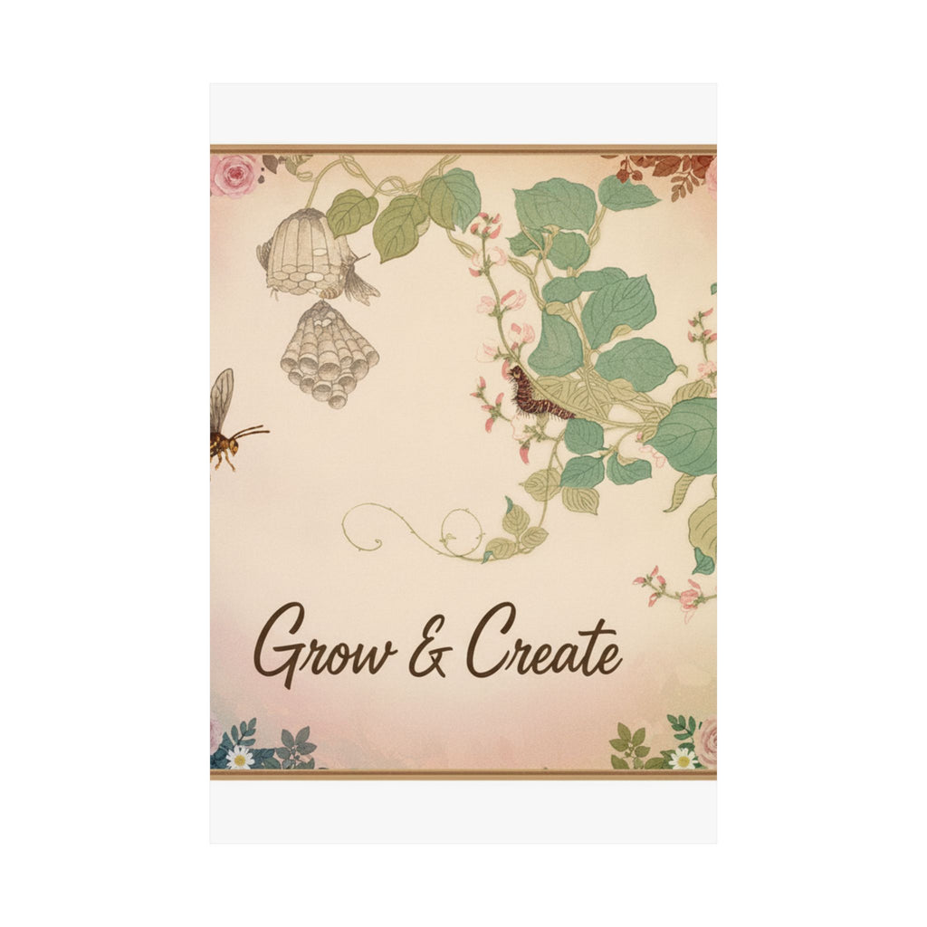 Affirmation — Paper Wasp (Hachi); Hairy Caterpillar (Kemushi), From The Picture Book Of Crawli — Matte Poster