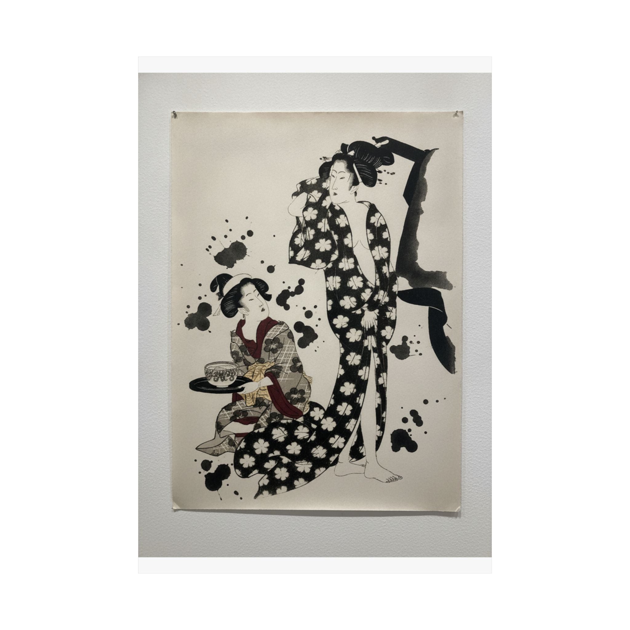 Watercolor — Young Woman Making Her Toilet — Matte Poster