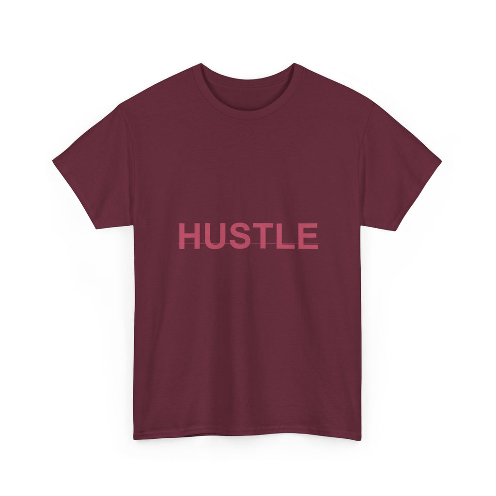 HUSTLE Bold Crimson Minimal Typography Graphic Tee