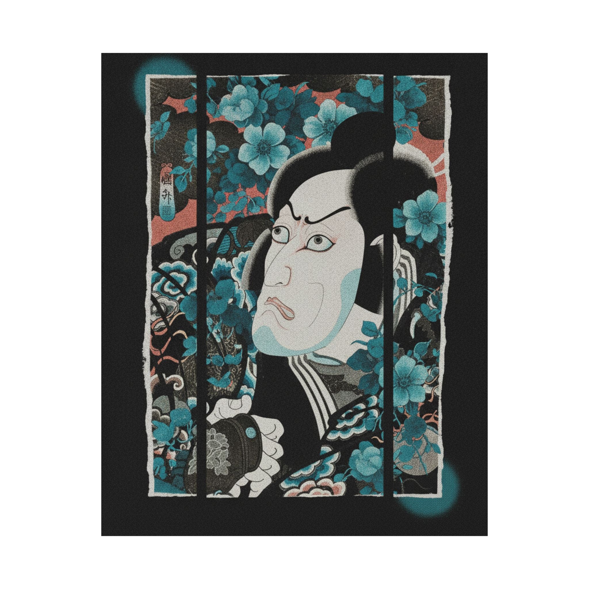 Streetwear Collage — Kabuki Actor Ichikawa Ebizō V As Kumagai Jirō Naozane — Matte Poster
