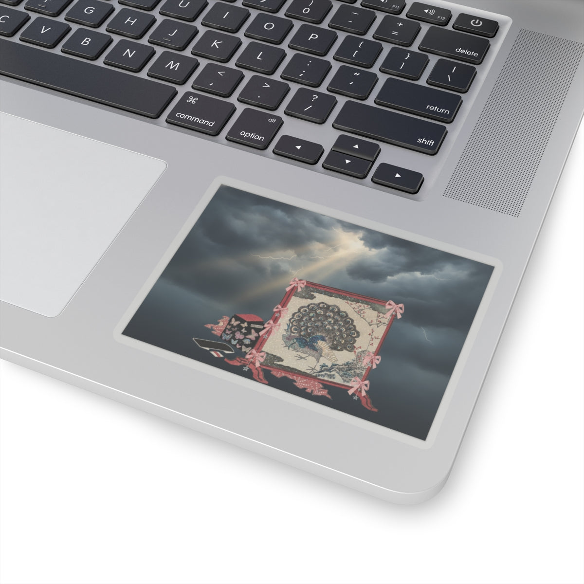 Dramatic Storm — Screen And Lady'S Work-Box — Kiss-Cut Sticker