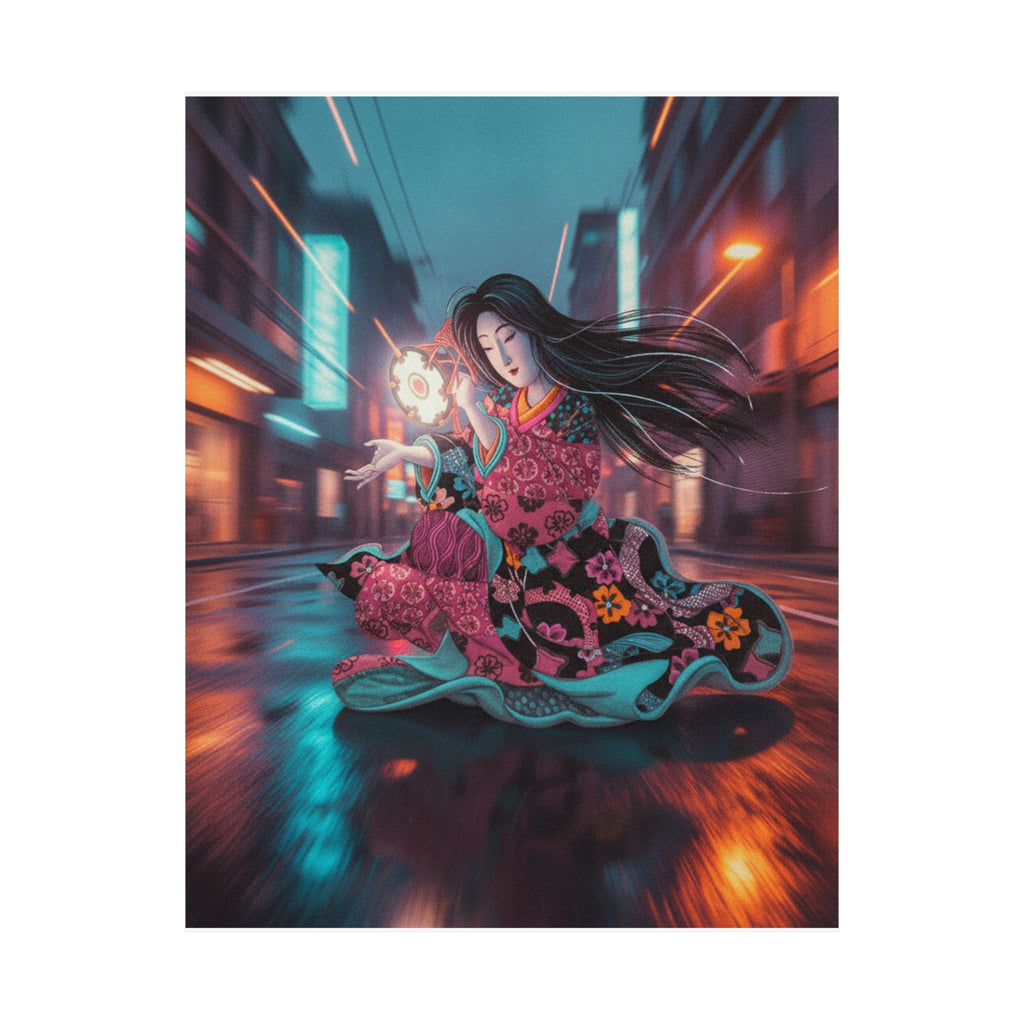 Fast Furious — Woman Playing The Tsuzumi — Matte Poster