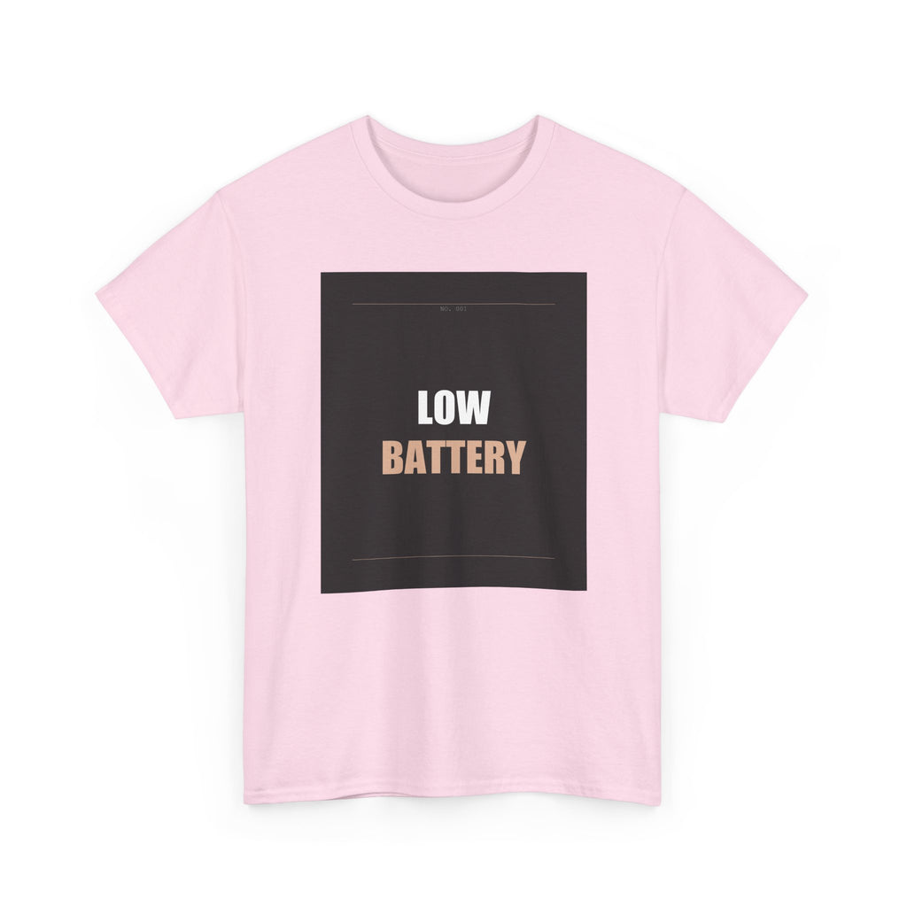 LOW BATTERY Charcoal Slogan Typography Graphic Tee