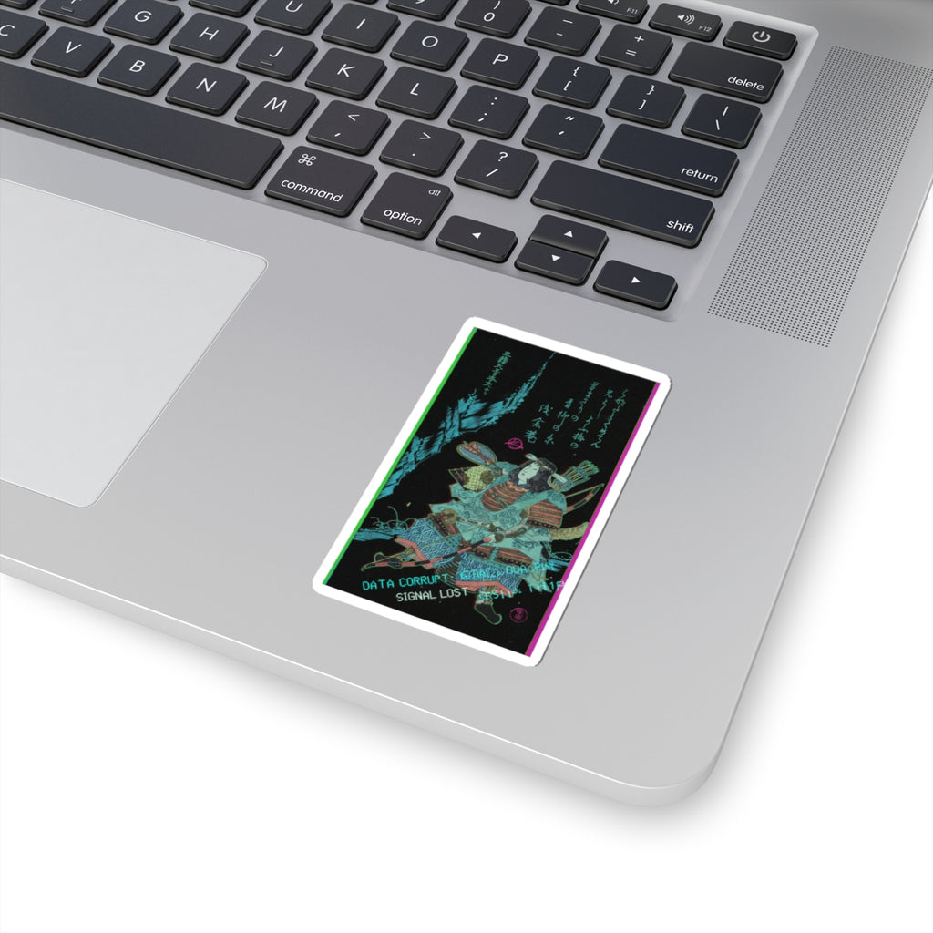 Glitch Culture — Female Warrior In Armor — Kiss-Cut Sticker