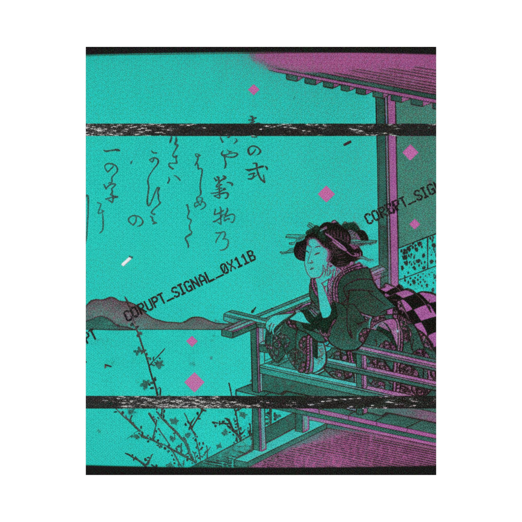 Glitch Culture — Courtesan Leaning On The Railing Of A Veranda — Matte Poster