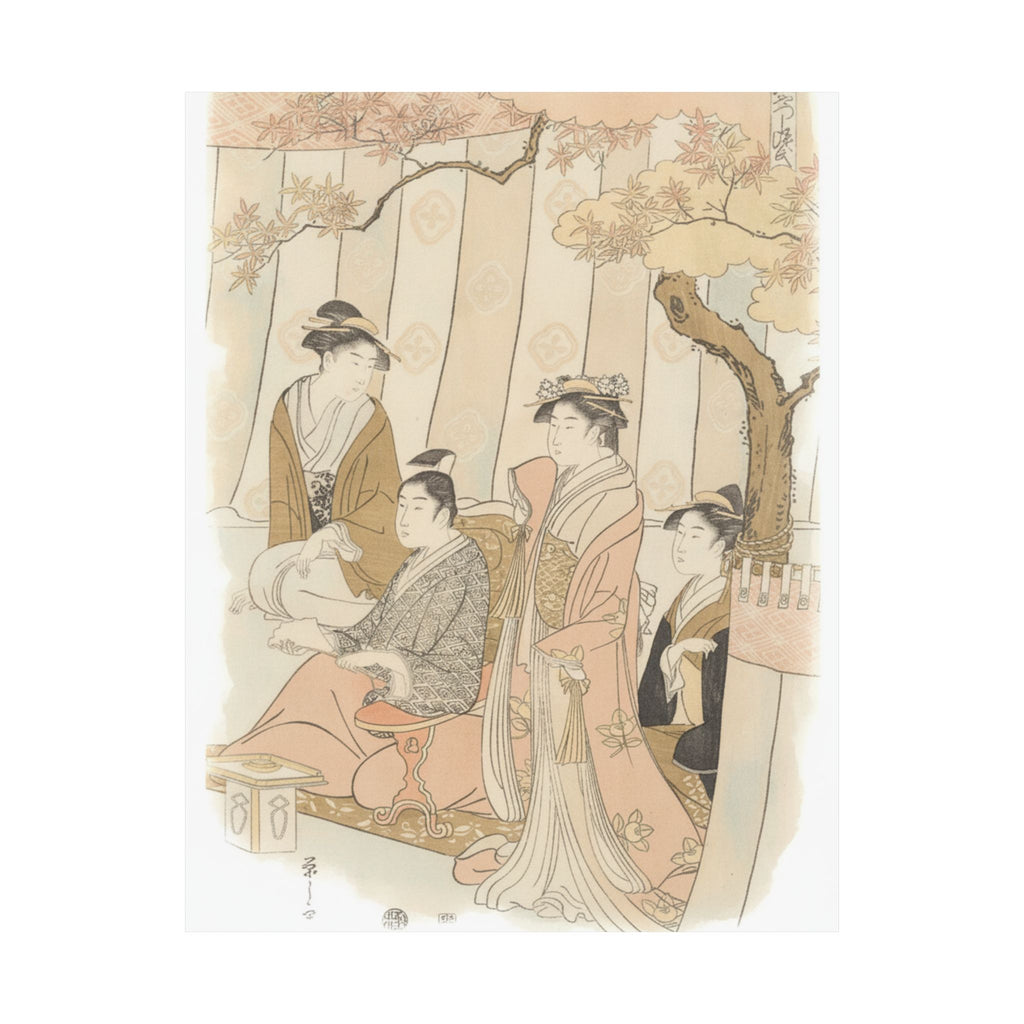 Watercolor — Prince Genji And Three Young Women — Matte Poster
