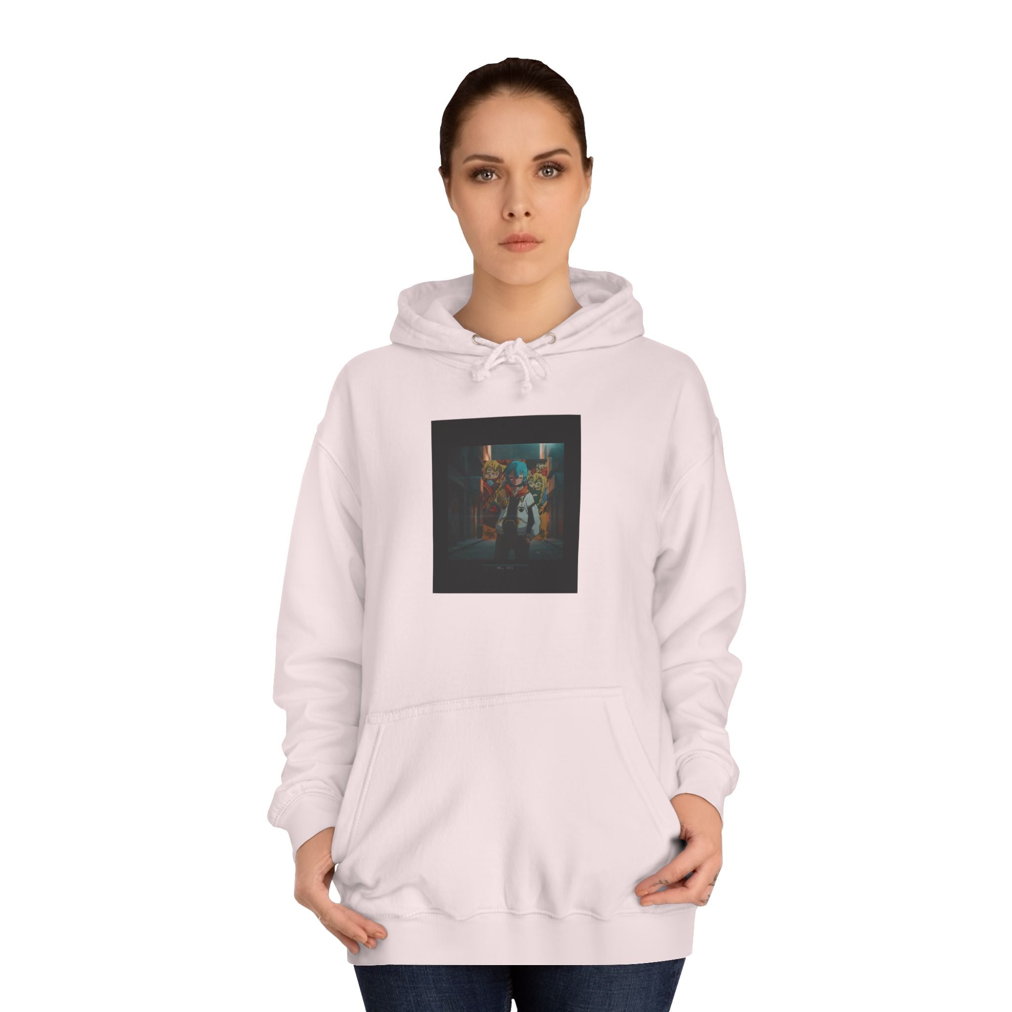 Blue-Haired Anime Kid Graffiti Alley No.001 Pullover Hoodie