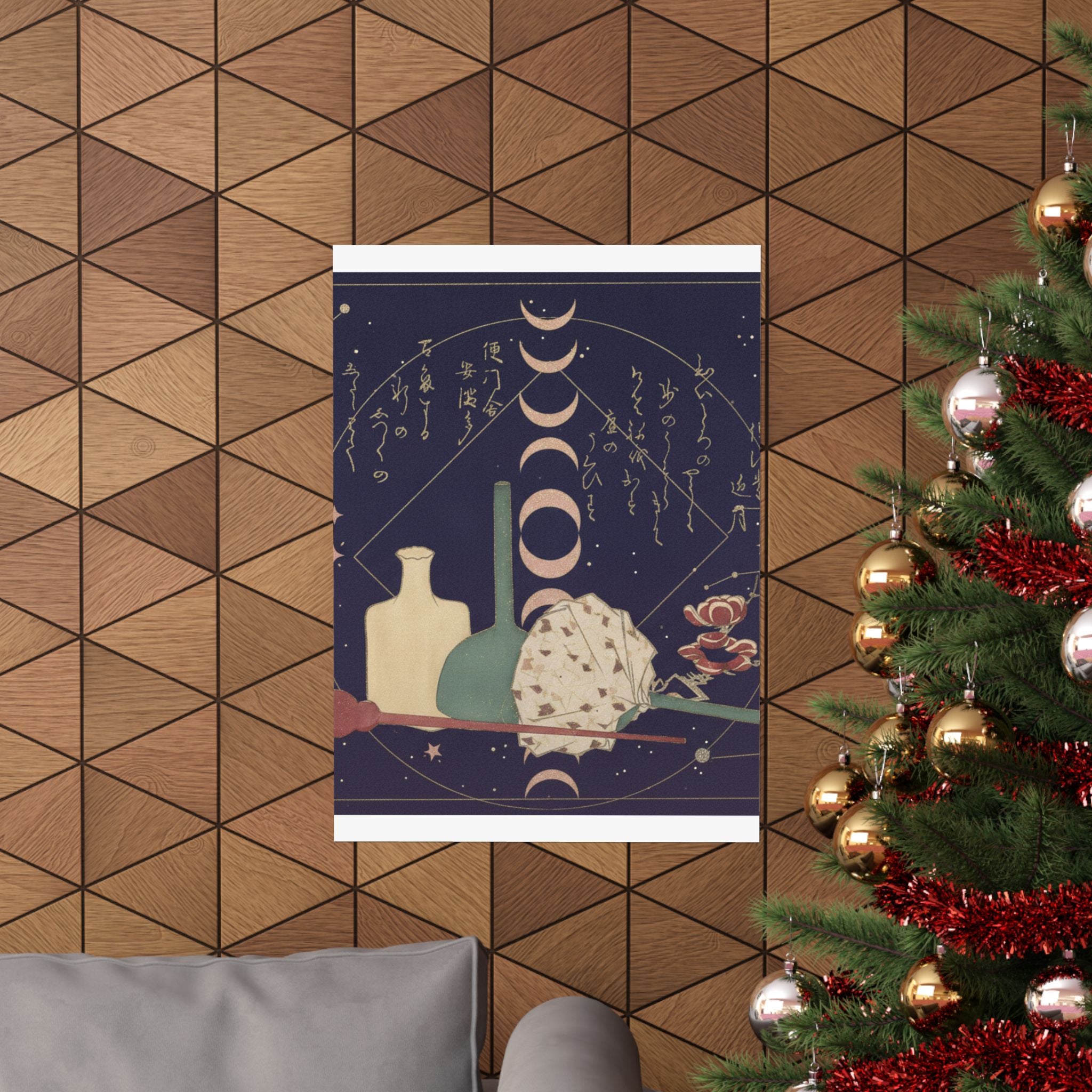Celestial — Glass-Wares With Plum Blossoms — Matte Poster